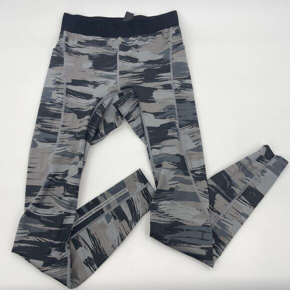 Alphalete Pants - ALPHALETE Surface Pocket Legging Womens Size L Camo Mid Rise Ankle Length Grey